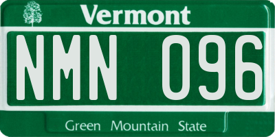 VT license plate NMN096