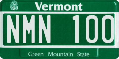 VT license plate NMN100