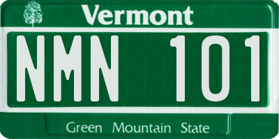 VT license plate NMN101