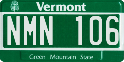 VT license plate NMN106