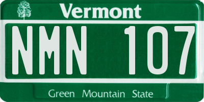 VT license plate NMN107