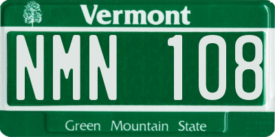 VT license plate NMN108