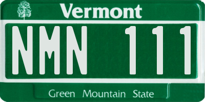 VT license plate NMN111