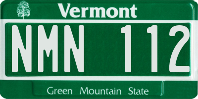 VT license plate NMN112
