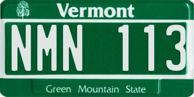 VT license plate NMN113