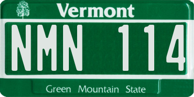 VT license plate NMN114