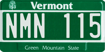 VT license plate NMN115
