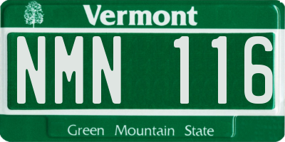 VT license plate NMN116