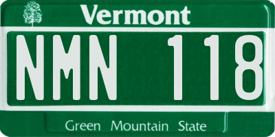 VT license plate NMN118