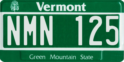VT license plate NMN125