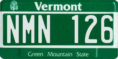 VT license plate NMN126