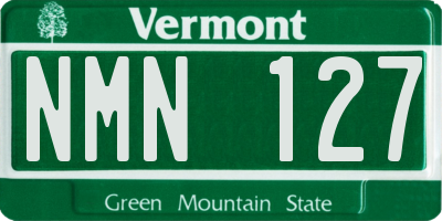 VT license plate NMN127