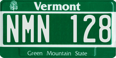 VT license plate NMN128