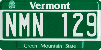 VT license plate NMN129