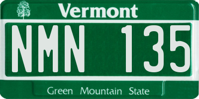 VT license plate NMN135