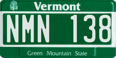 VT license plate NMN138