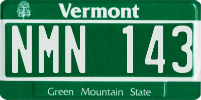 VT license plate NMN143