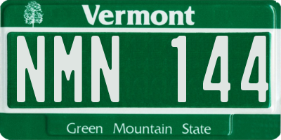 VT license plate NMN144