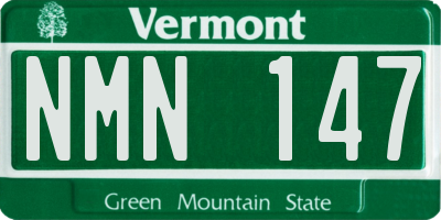 VT license plate NMN147