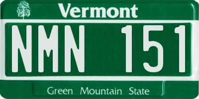 VT license plate NMN151