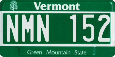 VT license plate NMN152