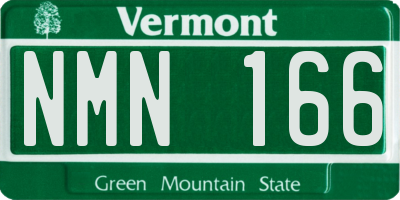 VT license plate NMN166