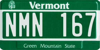 VT license plate NMN167