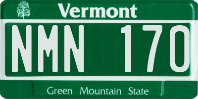 VT license plate NMN170
