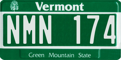 VT license plate NMN174