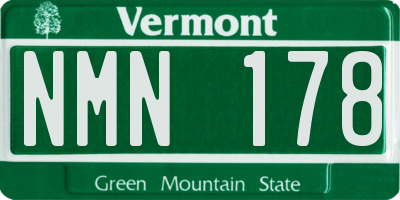 VT license plate NMN178