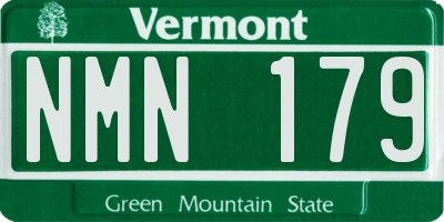 VT license plate NMN179
