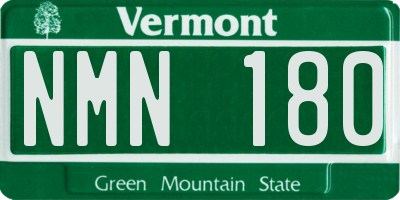VT license plate NMN180
