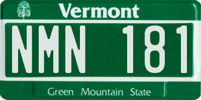VT license plate NMN181
