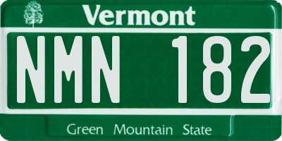 VT license plate NMN182
