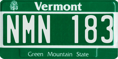 VT license plate NMN183