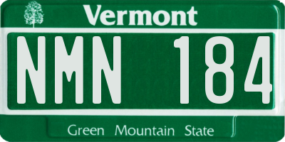 VT license plate NMN184
