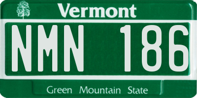 VT license plate NMN186