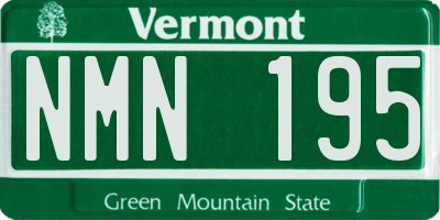 VT license plate NMN195