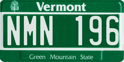 VT license plate NMN196