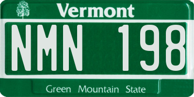 VT license plate NMN198