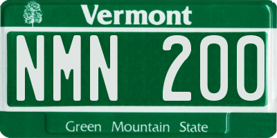 VT license plate NMN200