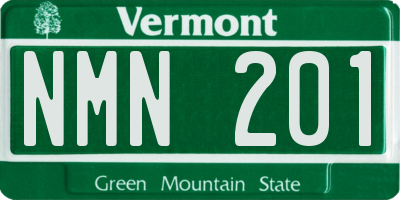 VT license plate NMN201