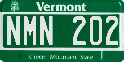 VT license plate NMN202
