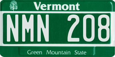 VT license plate NMN208