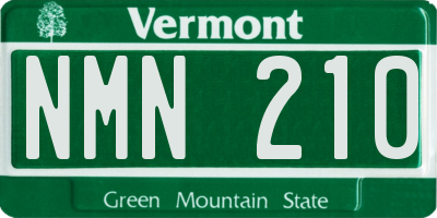 VT license plate NMN210