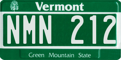 VT license plate NMN212