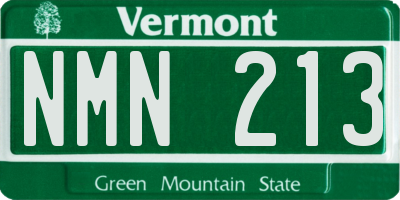 VT license plate NMN213