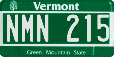VT license plate NMN215