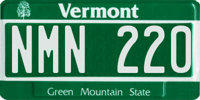 VT license plate NMN220