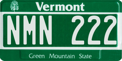 VT license plate NMN222